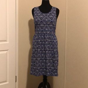 Printed Shades of Blue and White Summer Dress